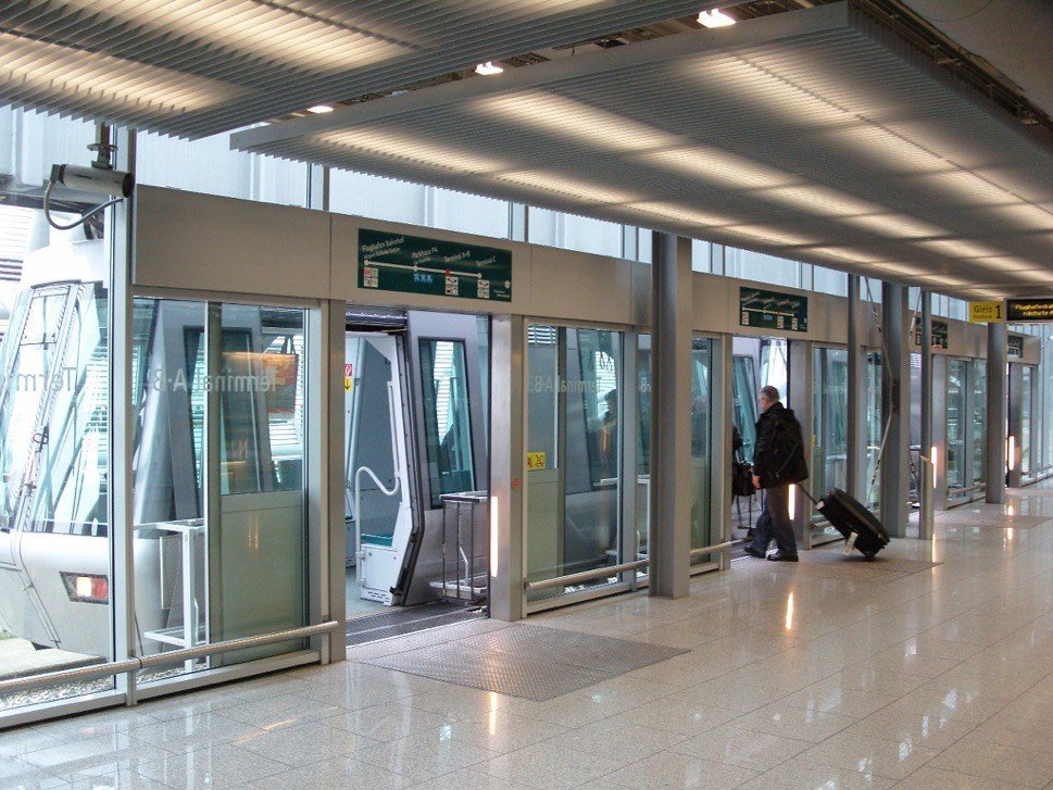 Suspended railway to airport