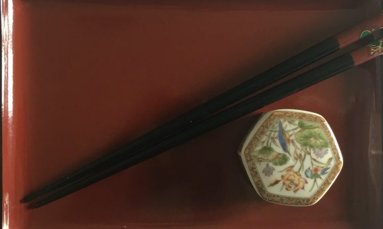 Japanese plate, chopsticks, soy bowlfor sushi
