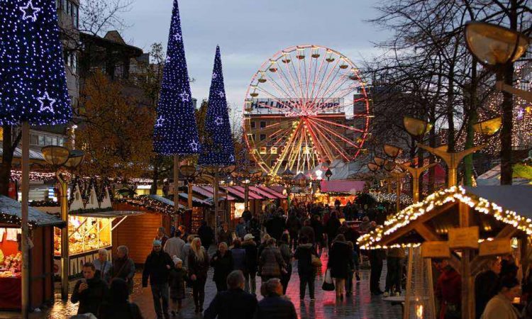 Christmas Market with big wheel