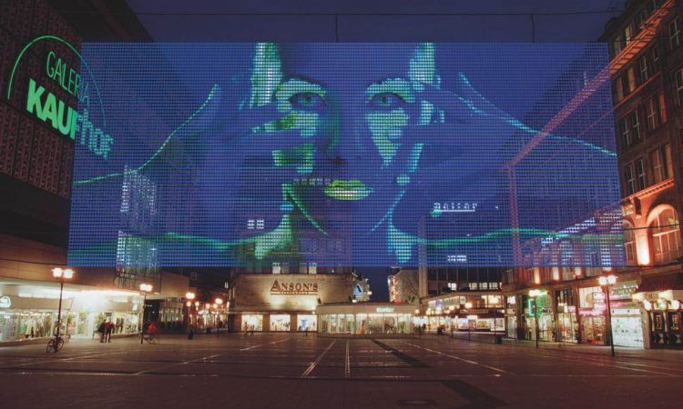Projection display over street