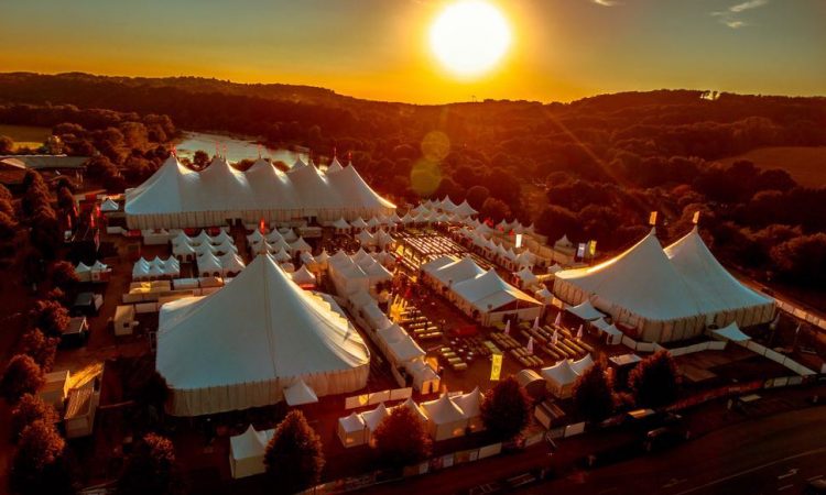 Tent village under sun